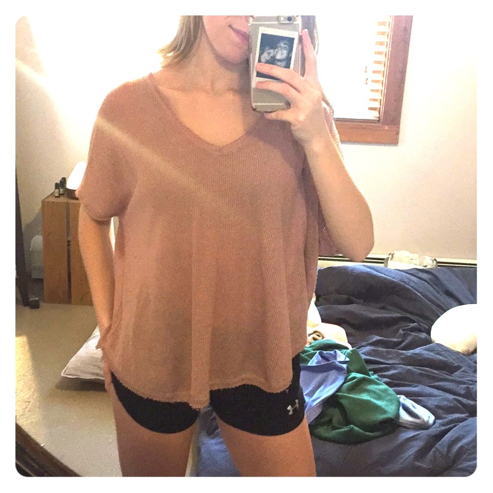Out from under dark blush tee!!